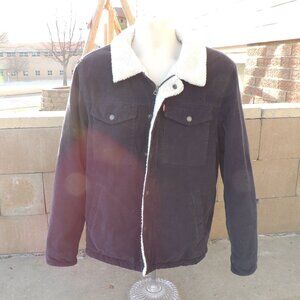 Levi’s Sherpa Lined Corduroy Trucker Jacket Navy Mens M Faux Shearling Coat